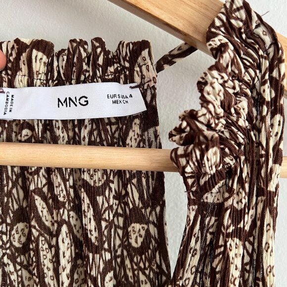 Mango Halter-Neck Midi Dress, brown/cream, S S (4) - Picture 10 of 13